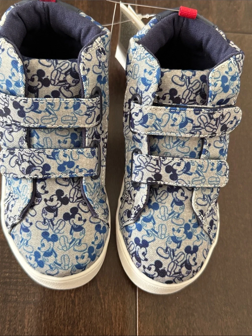 NWT Baby Gap Disney Kids Mickey Mouse High-Top Canvas Sneakers in Blue Pattern